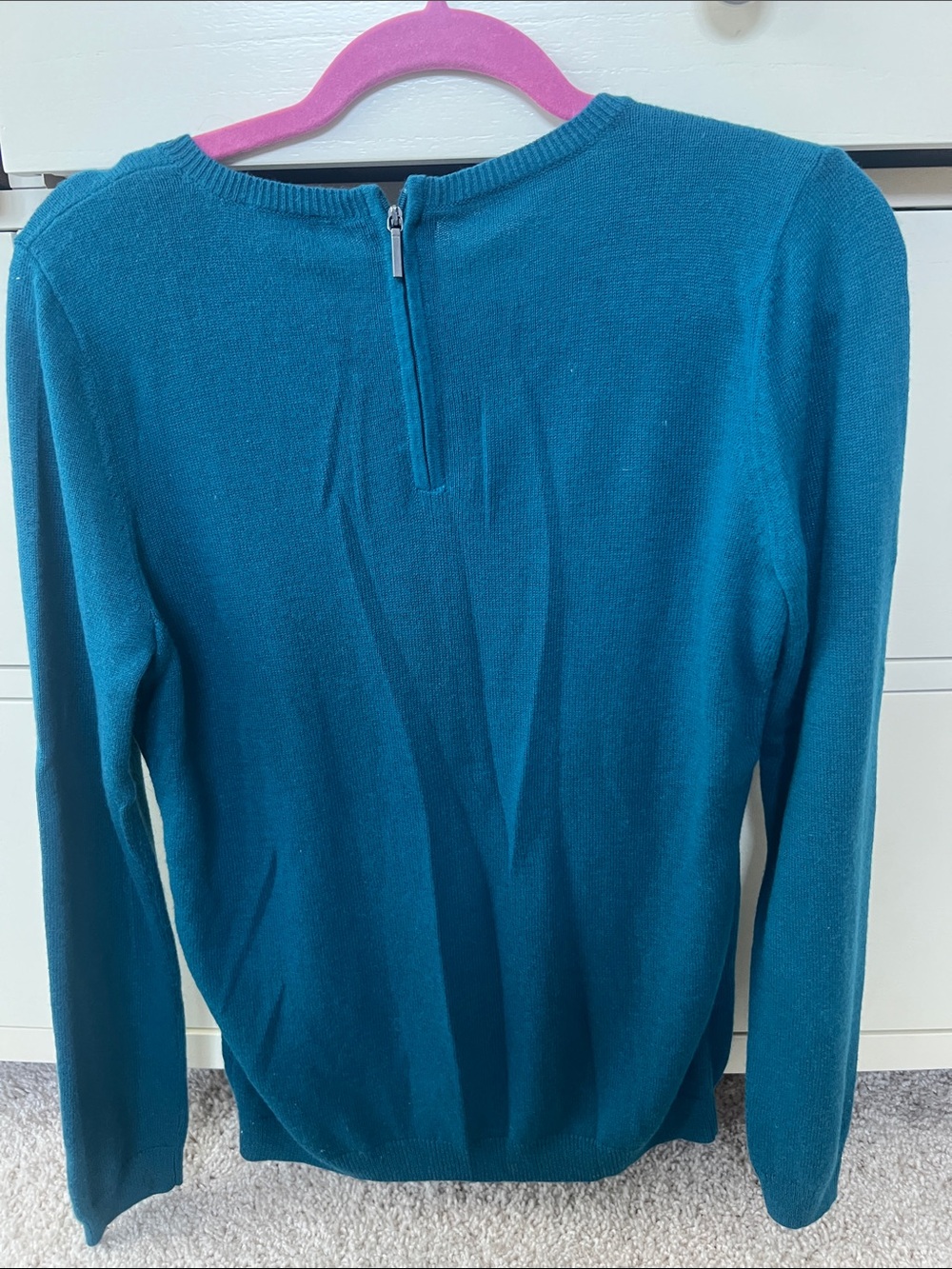 Talbots teal hedgehog sweater petite small - Picture 3 of 4